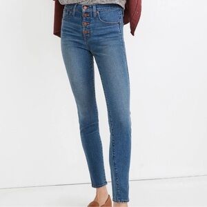 Madewell 10” High Rise Skinny Denim Blue Jeans Button Fly Women’s Size 26